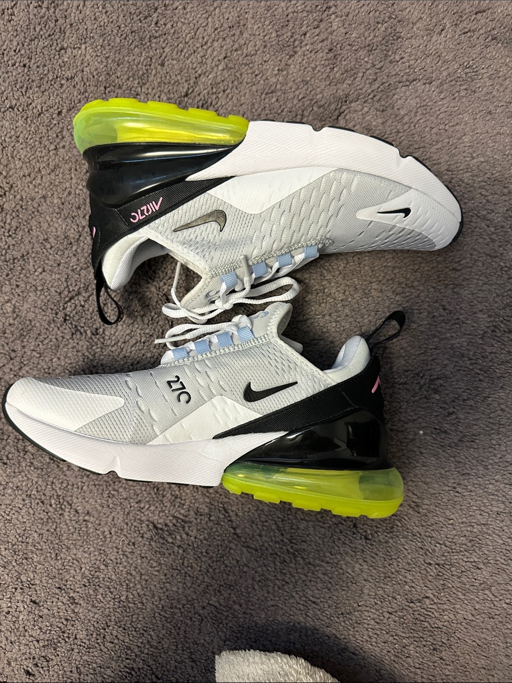 Nike Womens Air Max 270 - White/Black/Neon Yellow